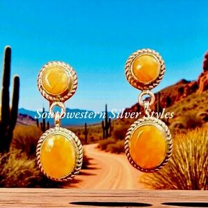 Vintage Emma Navajo Lincoln Orange Spiny Oyster Sterling Silver Earrings